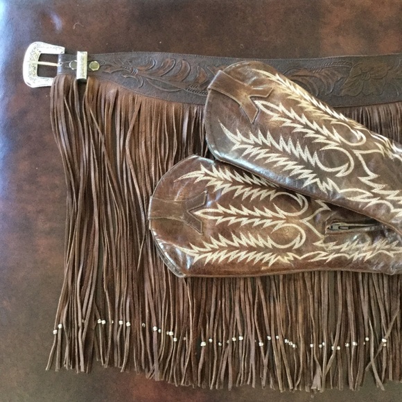 Leather Fringe & Bead Belt - Picture 8 of 8